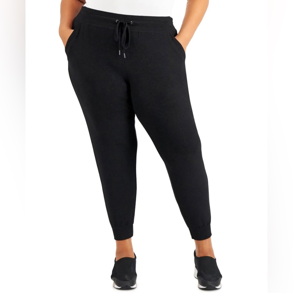 Ideology Women's Drawstring Knit Joggers Black